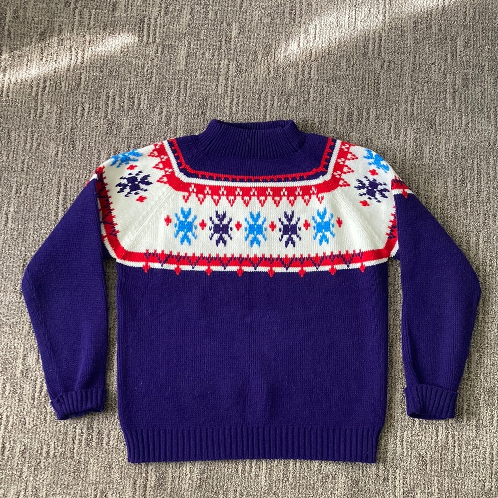 Vintage Montgomery Ward Christmas Snowflake Sweater